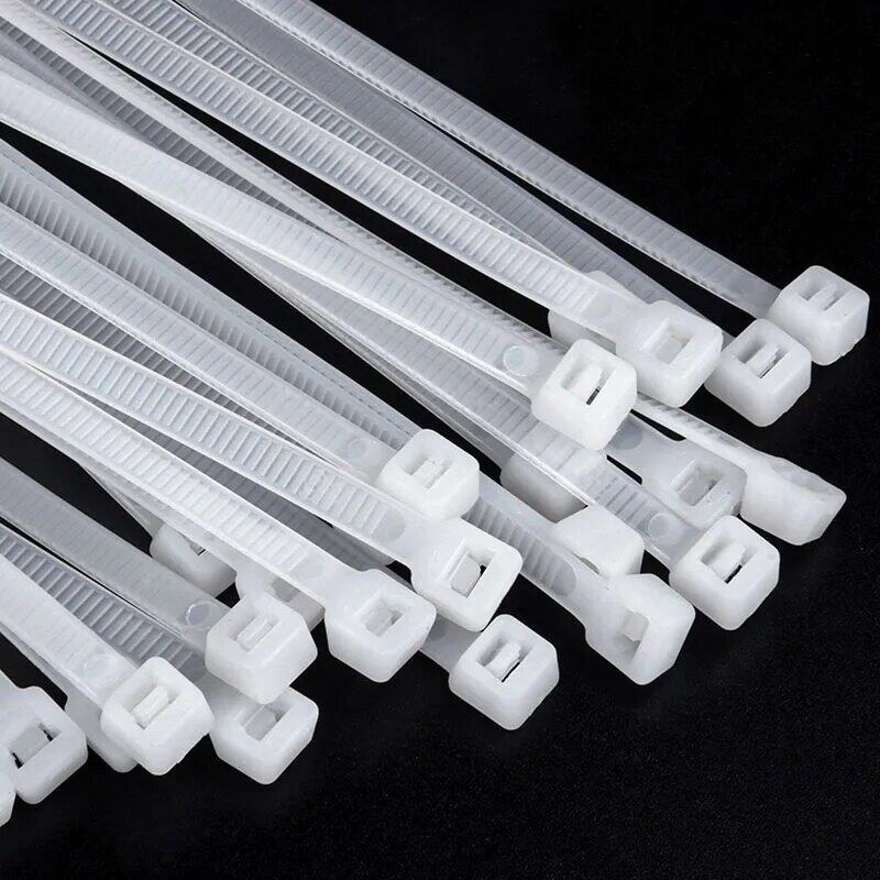200/100PCS Self-locking Nylon Cable Ties Adjustable Cord Ties Fastening Loop Plastic Wire Ties Durable Fasteners For Home Office Wholesale