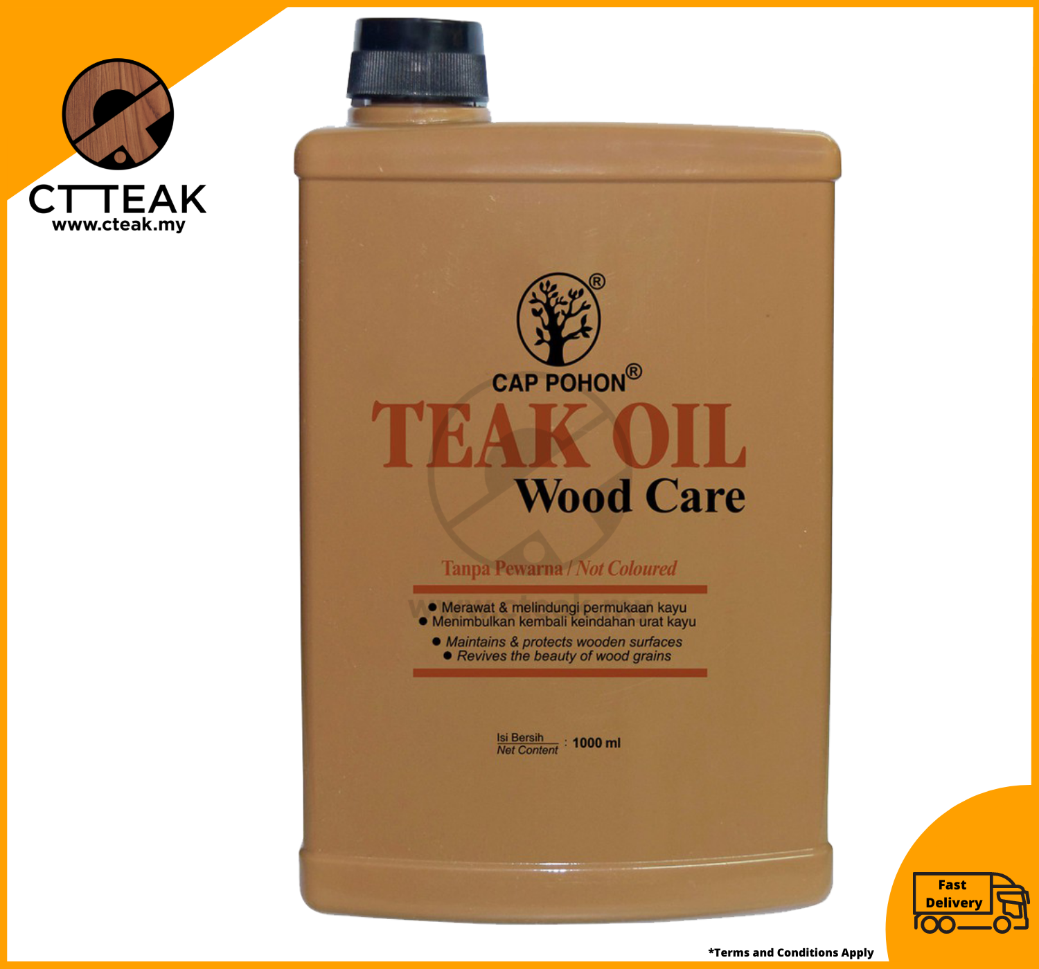 CT Teak Cap Pohon Teak Oil Wood Careb Content 1000 ml) Lazada