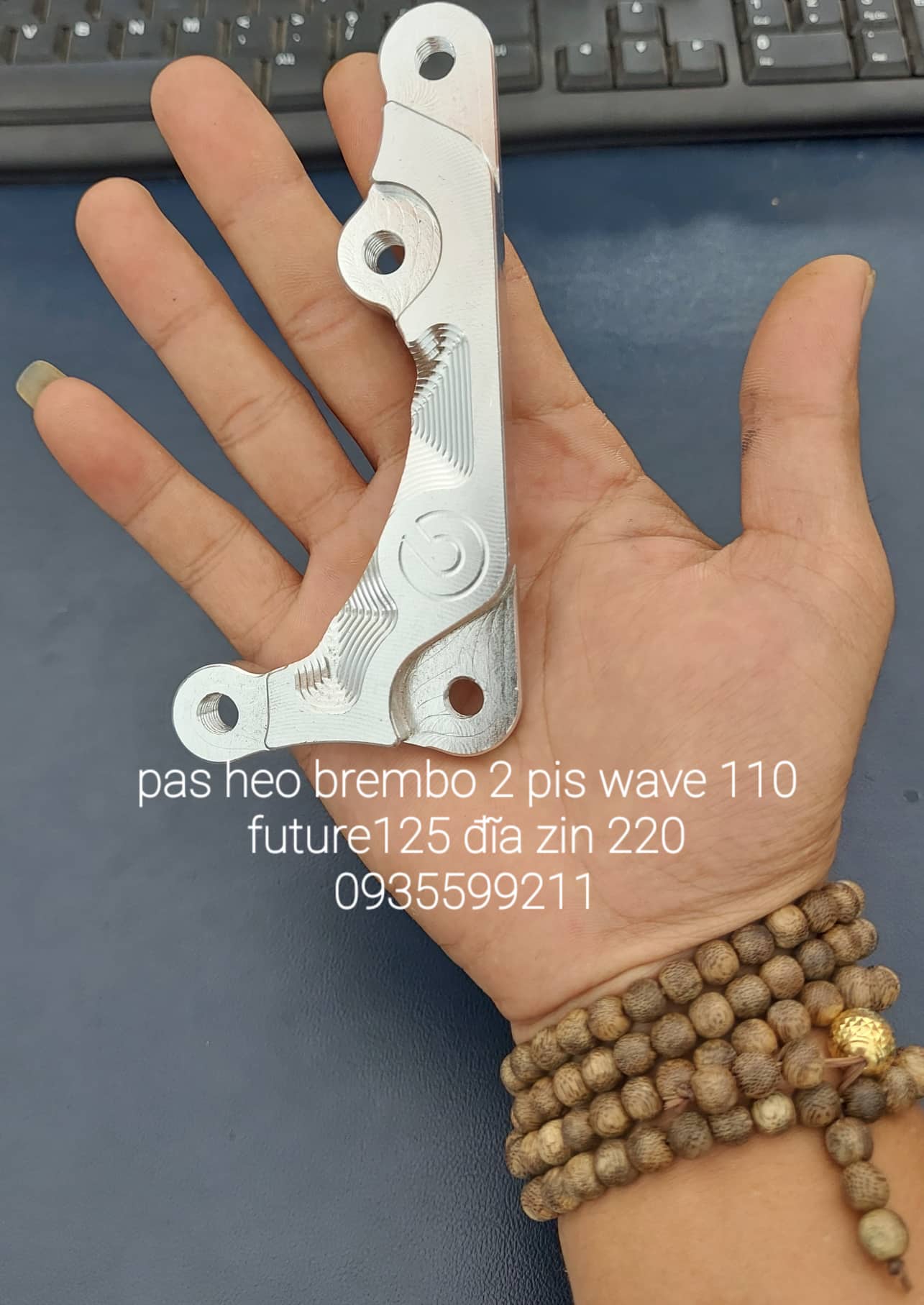 Pas heo nhôm cnc heo rembo 2 pis wave110 future các đời đĩa 220mm