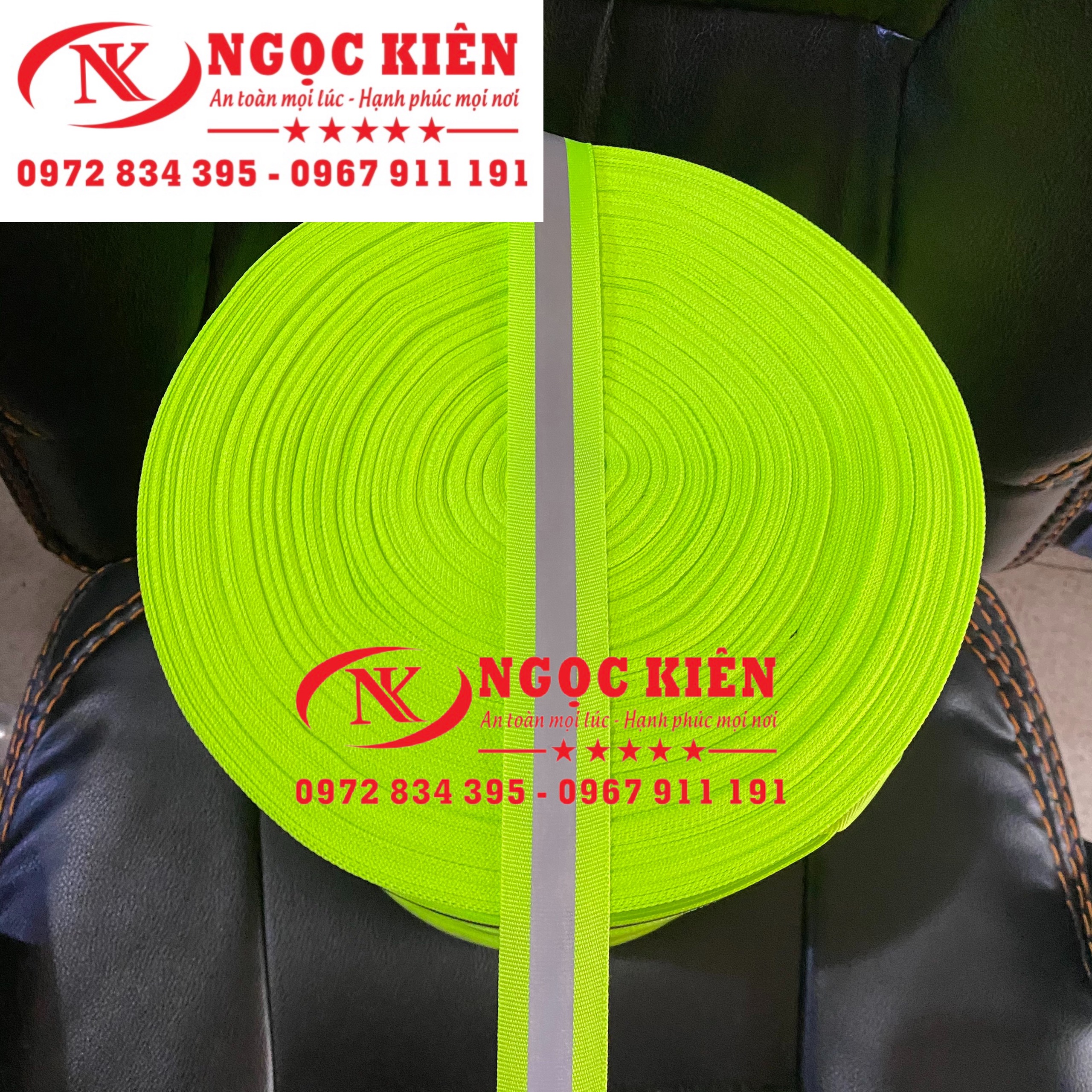 cuộn dây vải phản quang bản rộng 2.5cm dài 100 mét