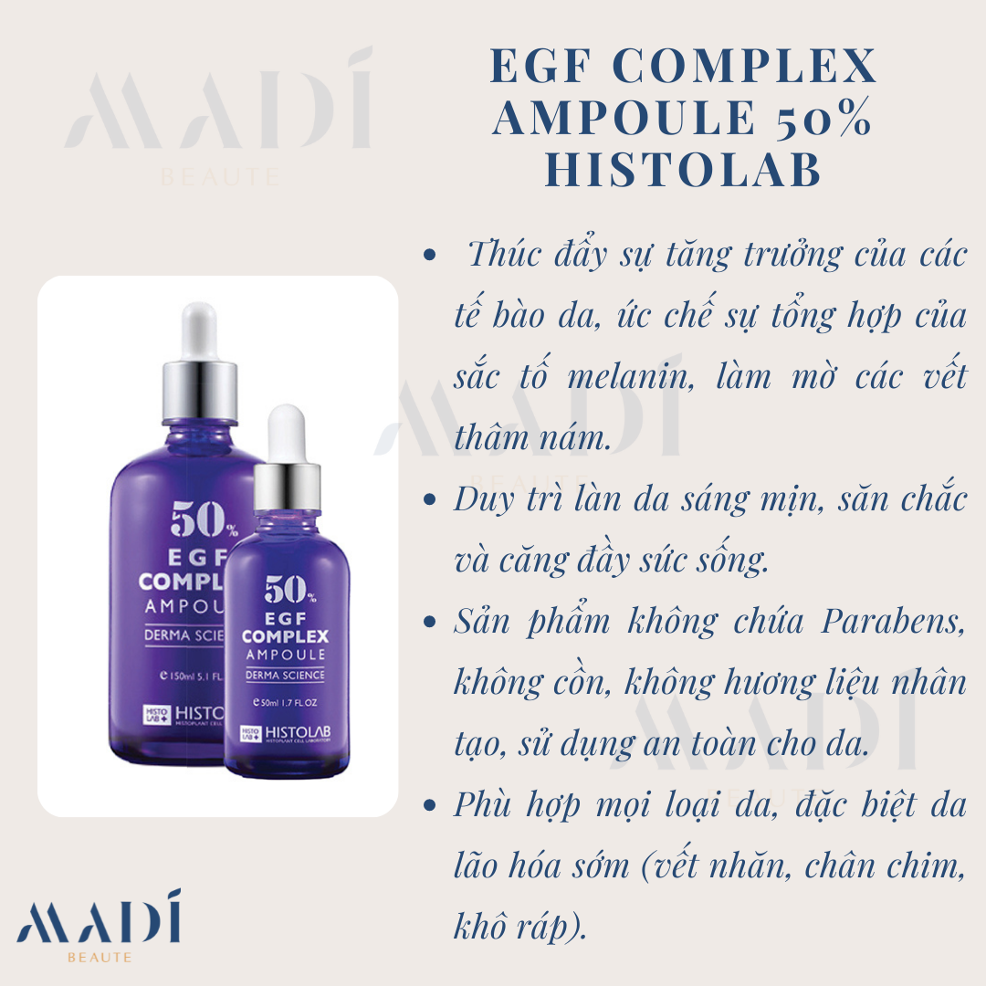 [HÀNG CÔNG TY] TINH CHẤT TRẺ HÓA DA - EGF COMPLEX AMPOULE 50% HISTOLAB 50ML
