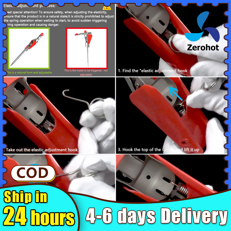 【Zerohot Sports Outdoor Store】 Fishing Rod Holder With Automatic Double Spring Pole Holder Hook Setter Adjustable High Sensitivity Rod Holder For Fishing