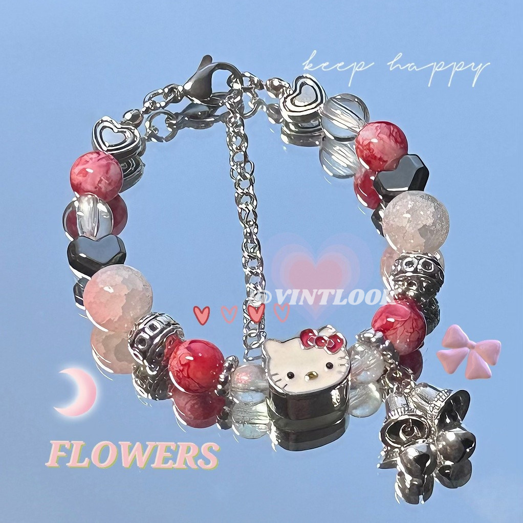 Vintlook Vòng Đeo Tay Hello Kitty Vòng đeo tay đính chuông Girls ‘Niche Thiết Kế Giá Trị Cao Phim Hoạt Hình Vòng Đeo Tay Quà Tặng Cho Bạn Gái Và Bạn Bè