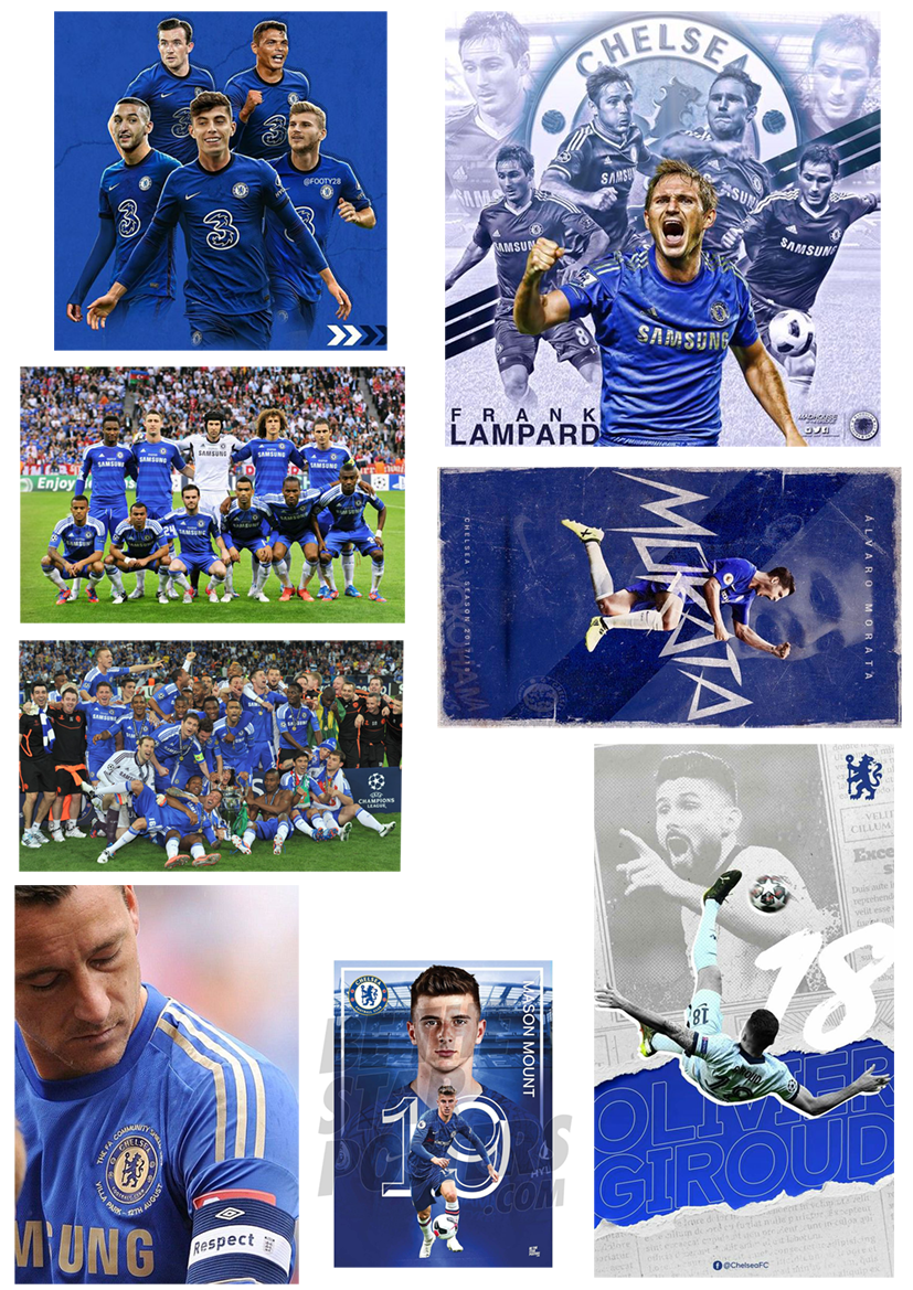 Set 40 hình dán STICKER trang trí CLB CHELSEA