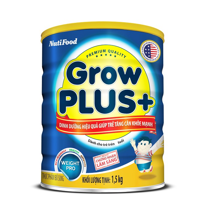 Sữa bột nutifood grow plus+ tckm xanh - hộp 1,5kg