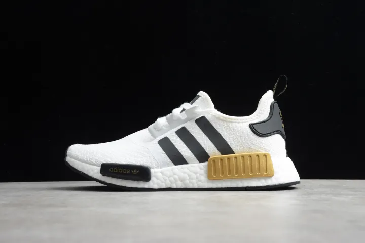 white and gold nmds