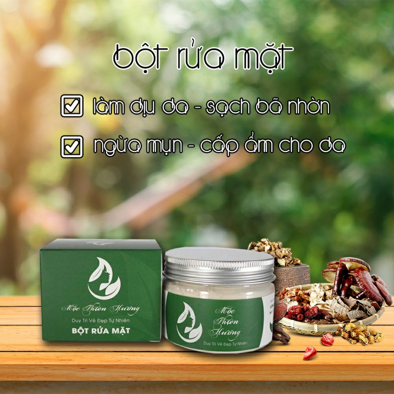 Bột Rửa Mặt Thảo Dược 100g - Mộc Thiên Hương