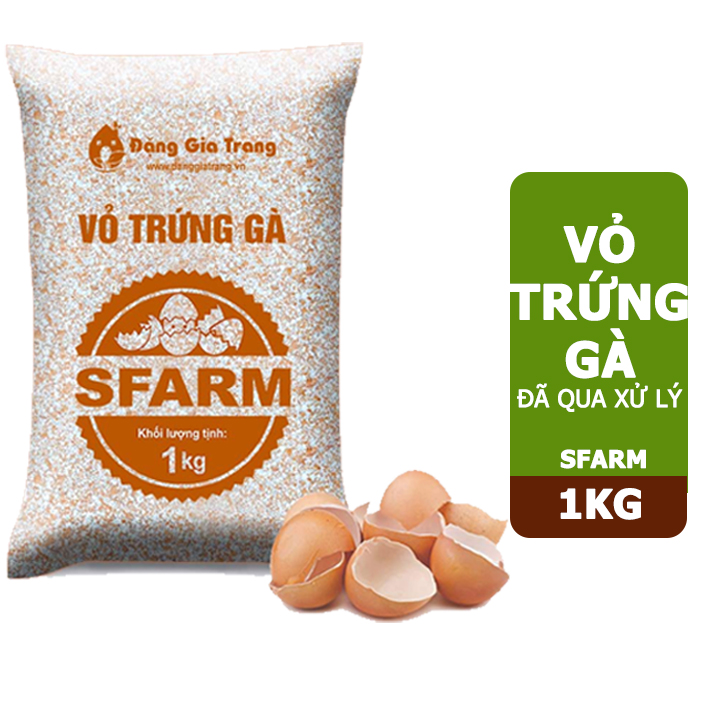 Vỏ trứng gà Sfarm đã qua xử lý 1kg. Giúp cây khoẻ, chống côn trùng, sâu bọ