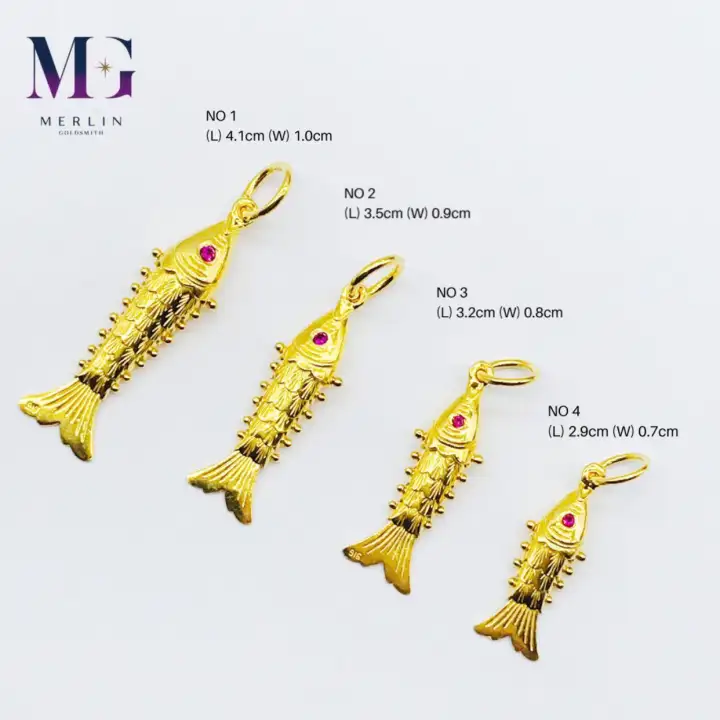 916 Gold Fish Pendant 04 Lazada Singapore