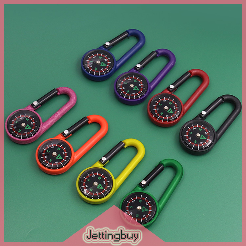 【Jettingbuy】flash bán đa chức năng móc khóa ngoài trời Compa Mini leo núi Móc Chìa Khóa Móc có lò xo dụng cụ Cắm Trại Đi Bộ Đường Dài hàng đi bộ đường dài