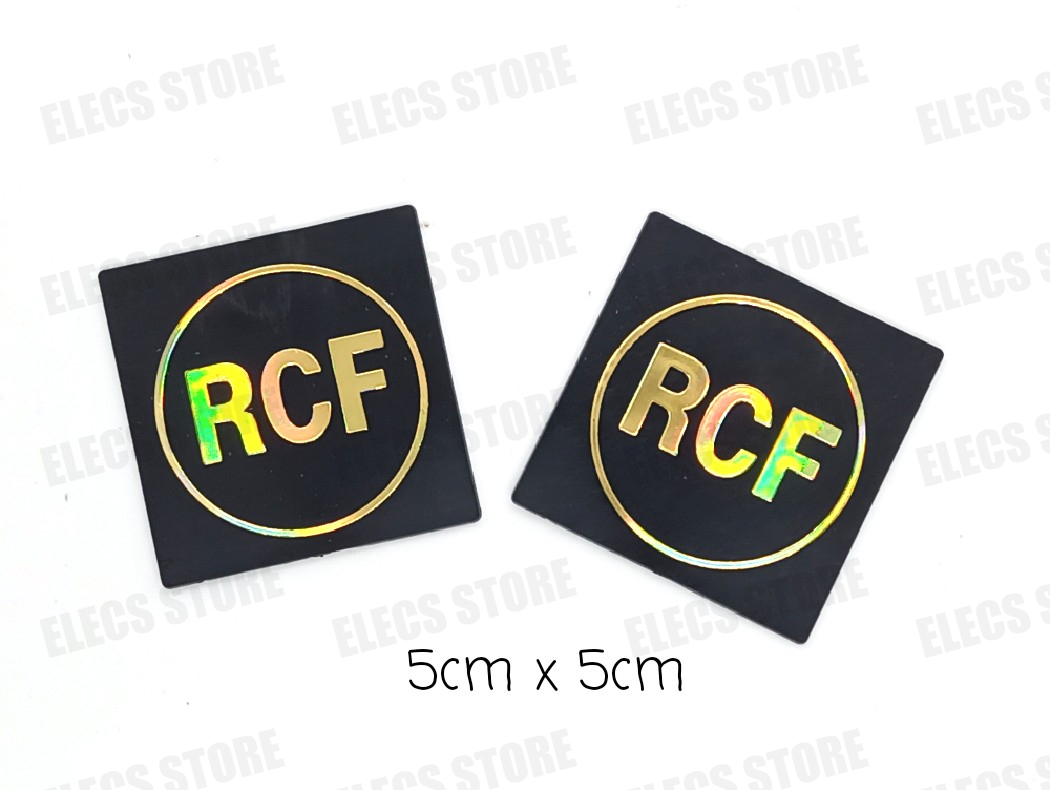 Bộ 2 Tem Loa, Nhãn Mác Dán Thùng Loa, Thùng Sub RCF (Vàng)