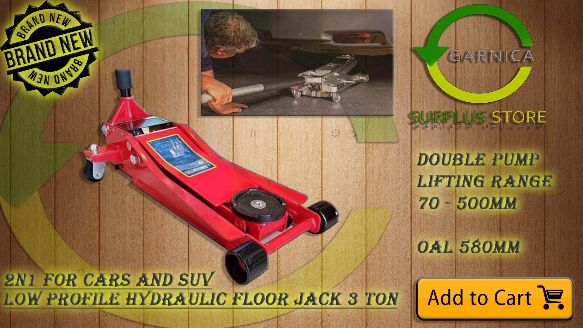 low profile hydraulic floor jack 3 ton Lazada PH