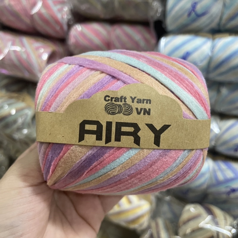 Sợi AIRY màu loang móc túi/mũ hè (cuộn 45gr)