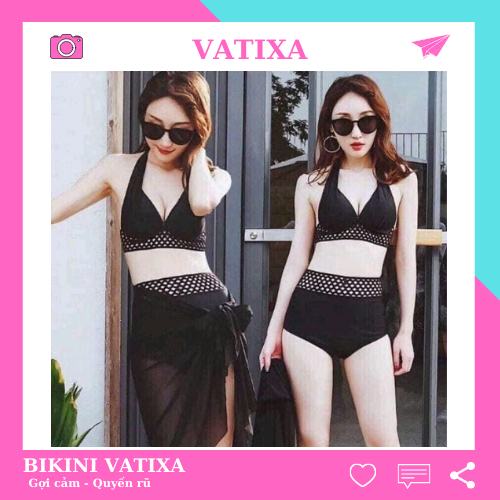 Đồ bơi nữ bikini 2 mảnh monokini đan lưới VATIXA BKN89