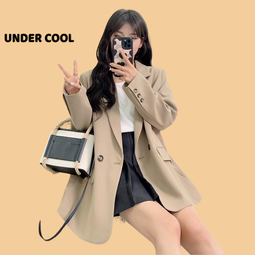 Áo Vest Blazer Trơn Basic UNDERCOOL 3 Màu Đen Be Rêu