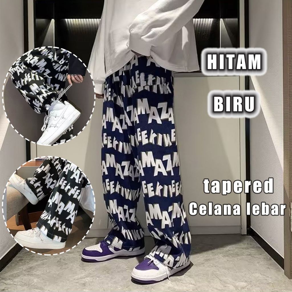 Flaredenim Mcbling Cyber Y2K swag 白 クロス celana panjang pria 