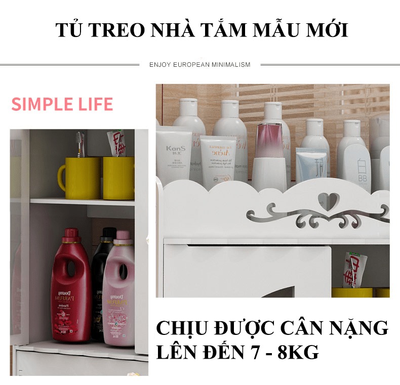 [HCM]Tủ treo nhà tắm 3 tầng NK05