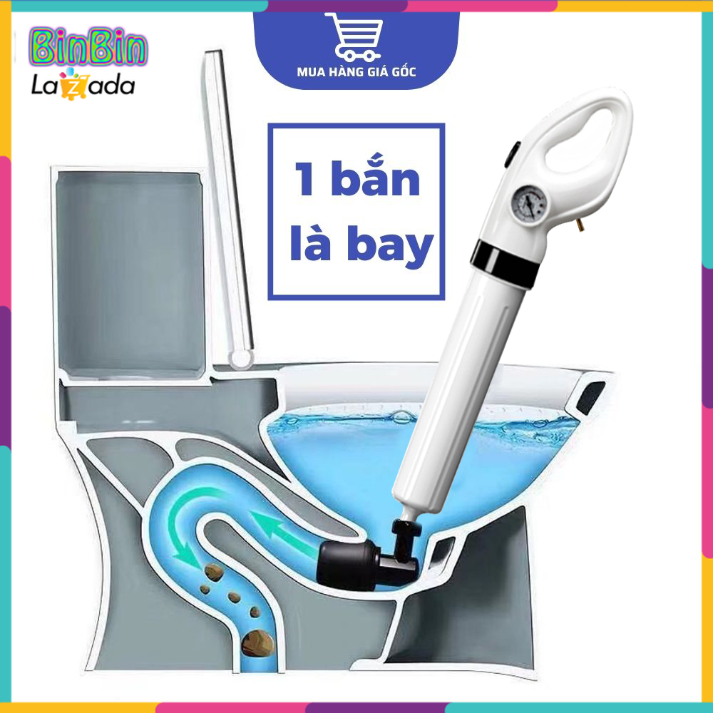 Súng thông tắc bồn cầu, thông bồn rửa bát, chông cống, dụng cụ thông bồn cầu chất liệu nhựa ABS cao cấp