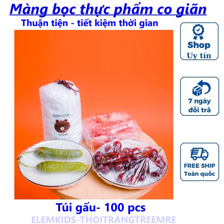 Túi 100 màng bọc thực phẩm co dãn siêu dai , màng bọc thực phẩm