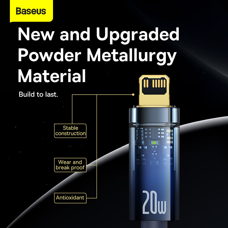 Cáp sạc nhanh Baseus Explorer Series Auto Power-Off Fast Charging Data Cable Type-C to IP 20W