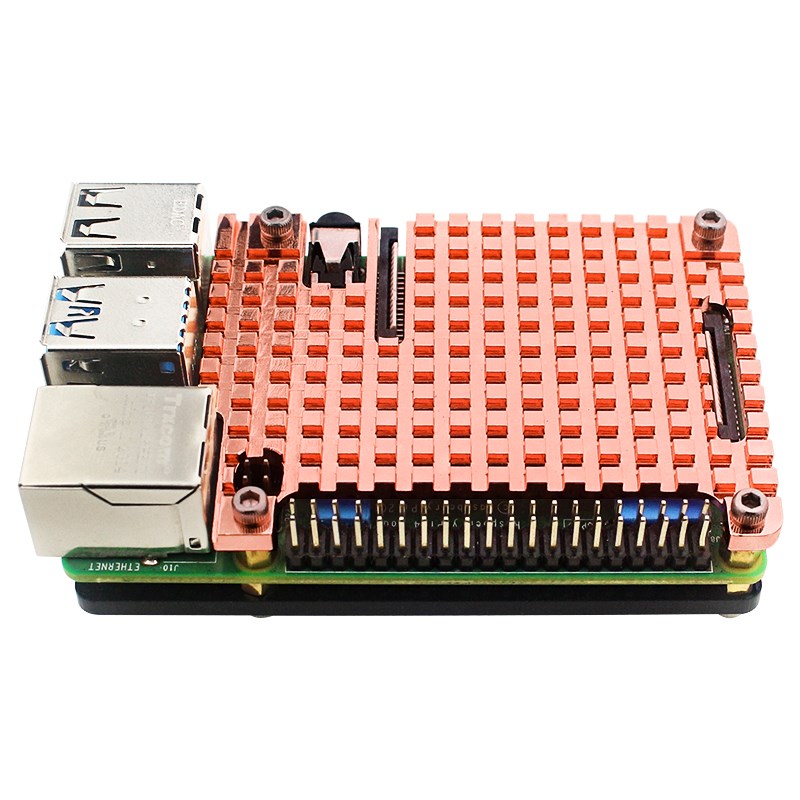 【Bestselling Product】 Raspberry Pi 4 pure copper heatsink case passive cooling bottom for Raspberry Pi 4 Model B 4B.
