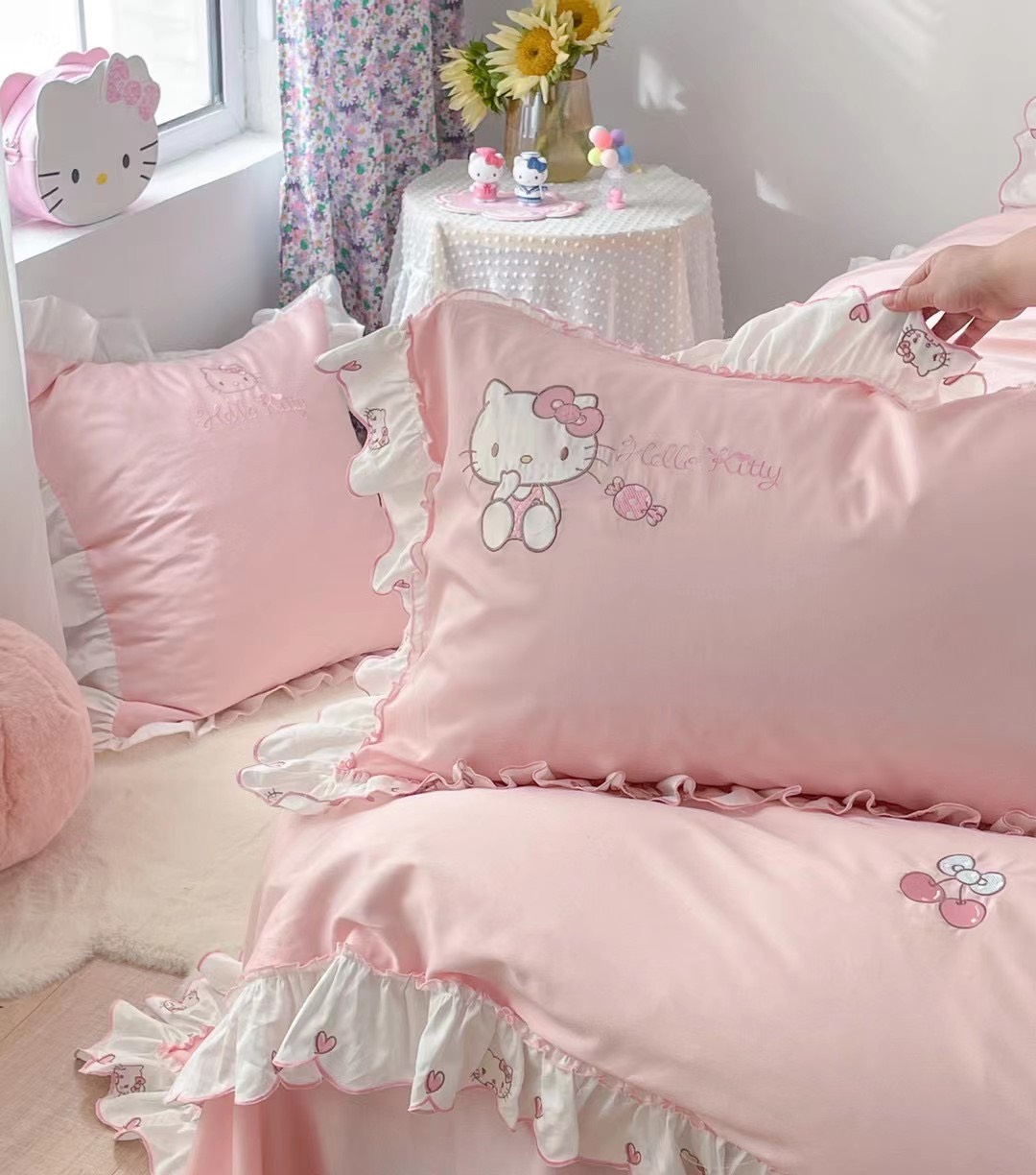 🎀 Bộ chăn ga gối lụa Hello Kitty 🎀
