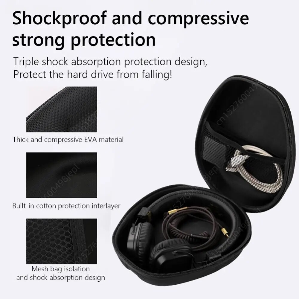 Earphone Case EVA Hard Shell Headset Protective Box Travel Portable Headphone Carrying Bag for SONY WH-CH720N/WH-CH520 Apple Max. 