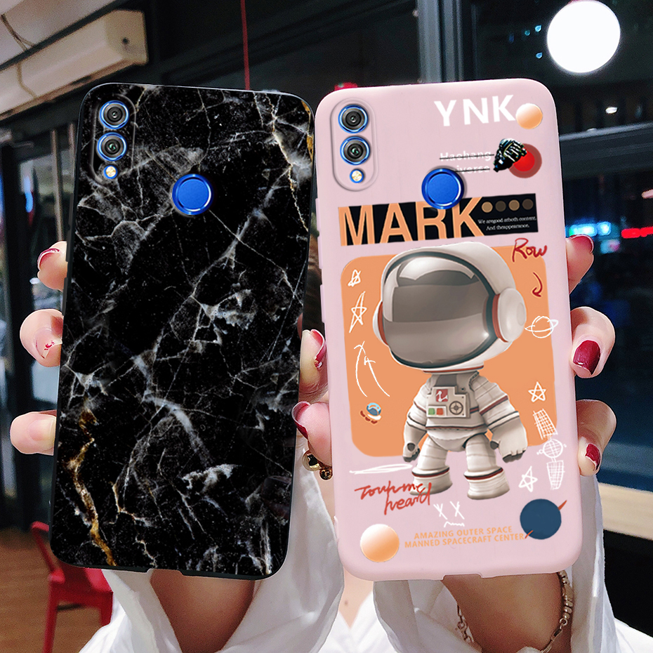 For Huawei Honor 8X / Honor 8C Case Cute Astronaut Marble Painted Soft Silicone TPU Back Cover Protective Phone Casing