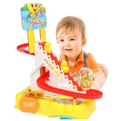 Đồ chơi cầu trượt vịt leo thang 3 tầng cho bé