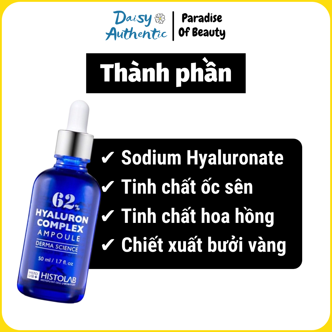 Tinh Chất Cấp Ẩm, Phục Hồi Histolab 62% Hyaluron Complex Ampoule Derma Science Serum 50ml