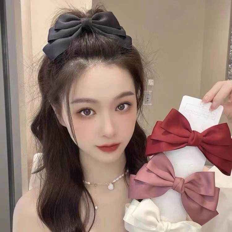 Kẹp Tóc Nơ Ba Lớp Thoát Hiểm Kiểu Công Chúa Đáng Yêu