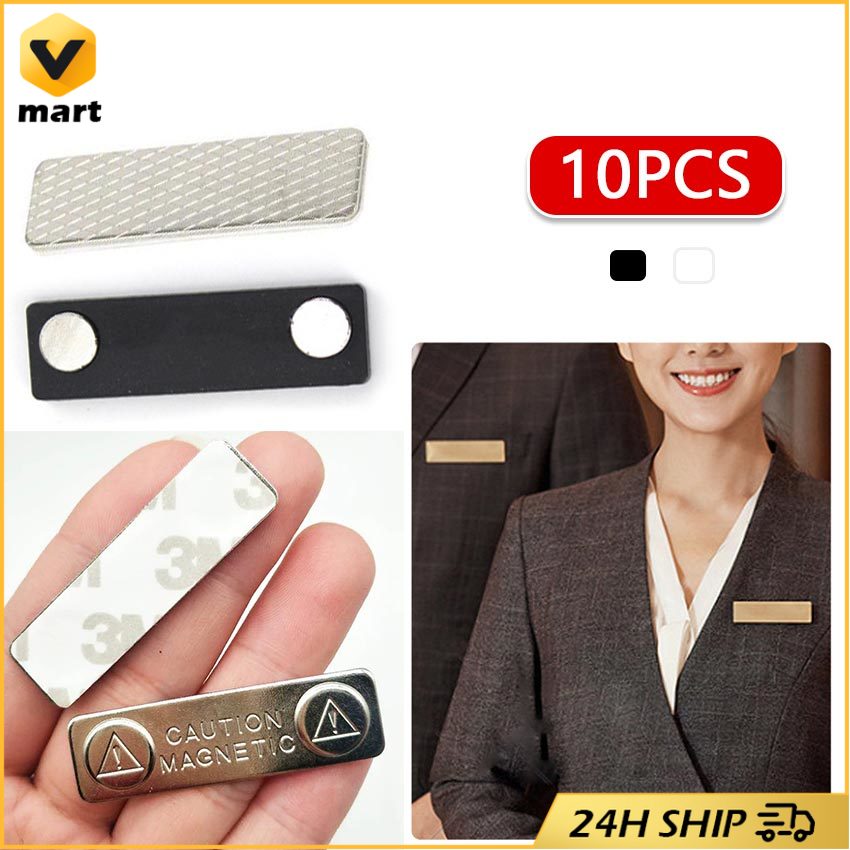 10pcs Strong Magnetic Name Tags Badge Metal Fastener ID Card Durable  Attachment Holder Magnetic Name Plate Tag Badge Strong Magnetic Name Tags  Badge Metal Fastener ID Card Durable Attachment Holder