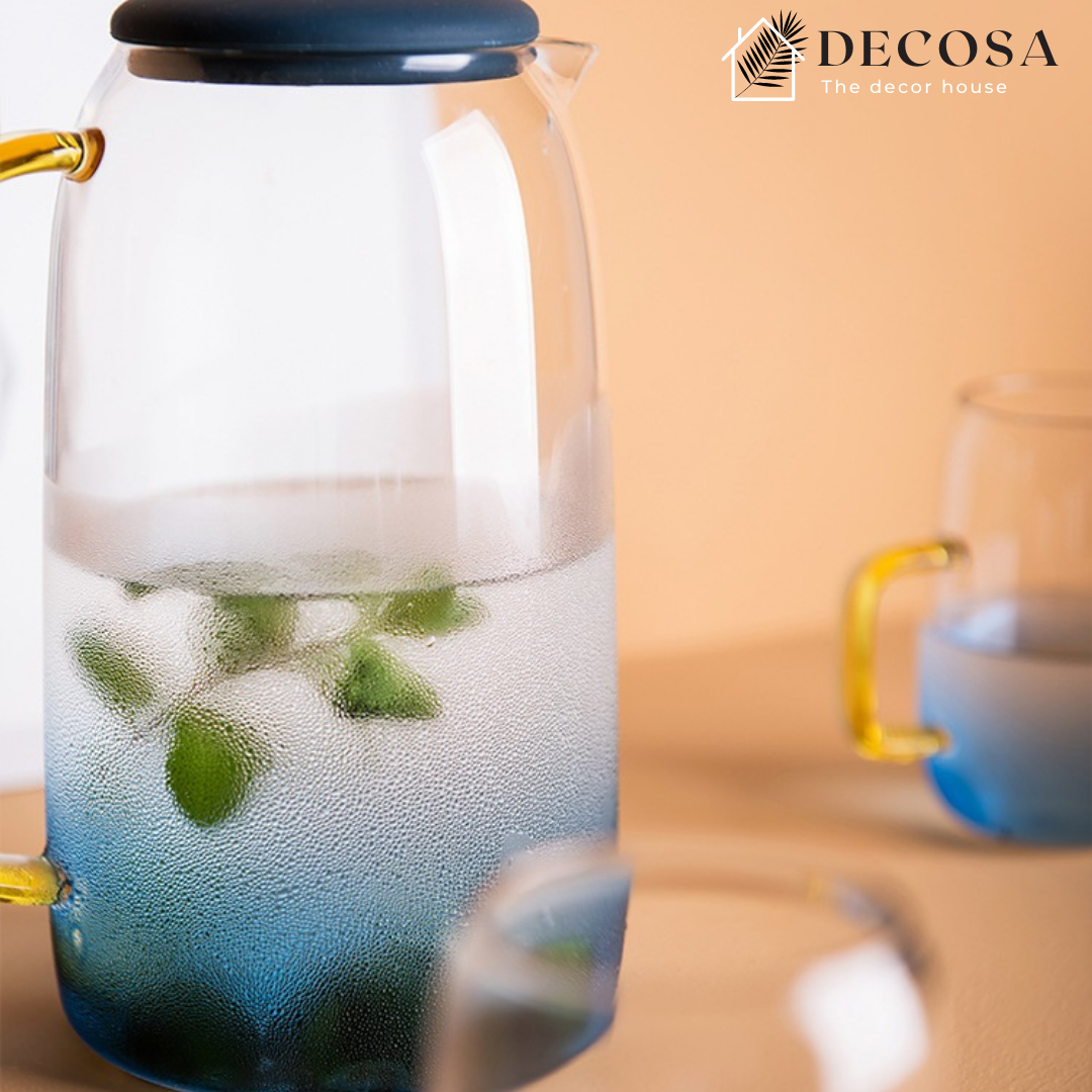 Bình đựng nước thủy tinh cao cấp có nắp đậy DECOSA