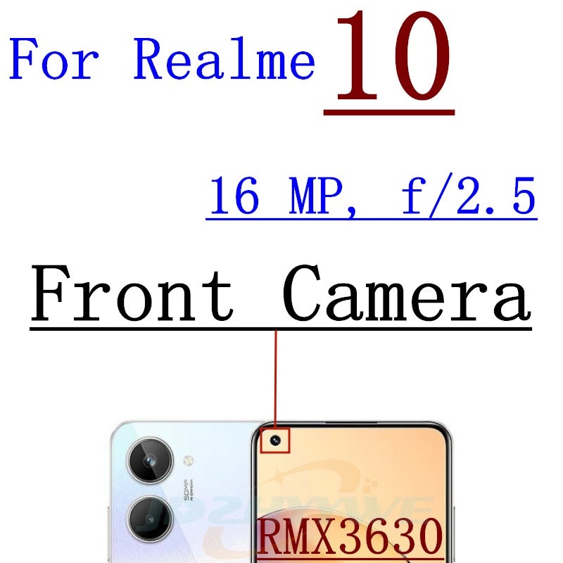 Rear front camera module for oppo realme 10 pro plus 10t 5g front small facing back main camera flex cable reapir spare parts