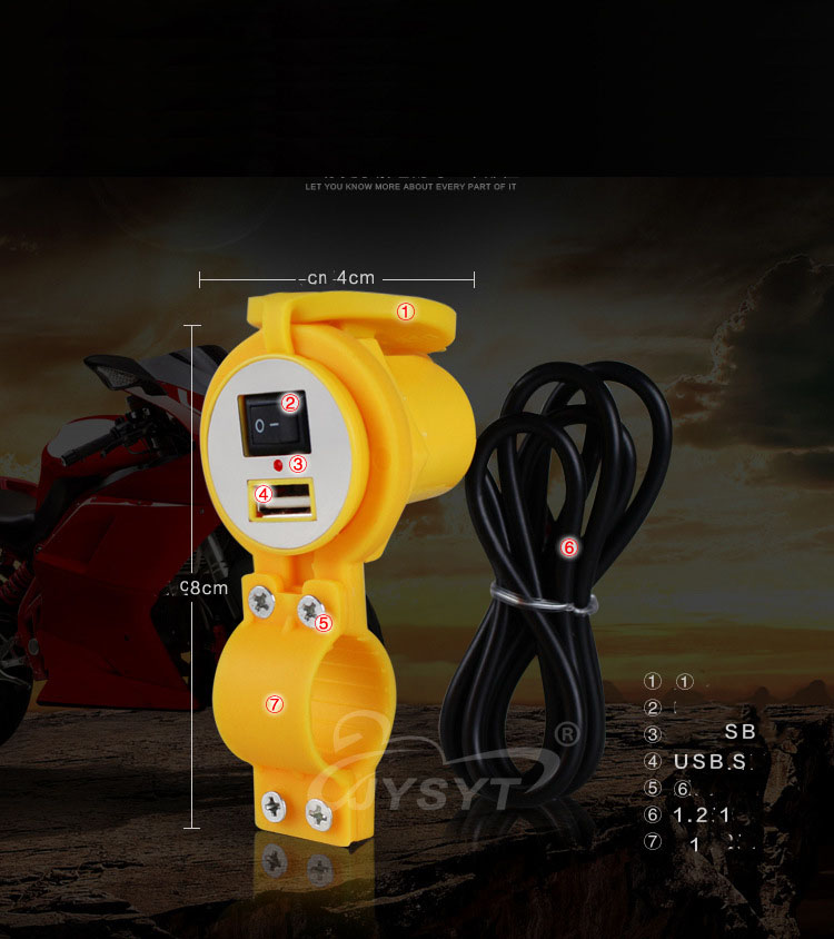 Sạc USB điện thoại dùng xe máy 12-24V ra 5V2A