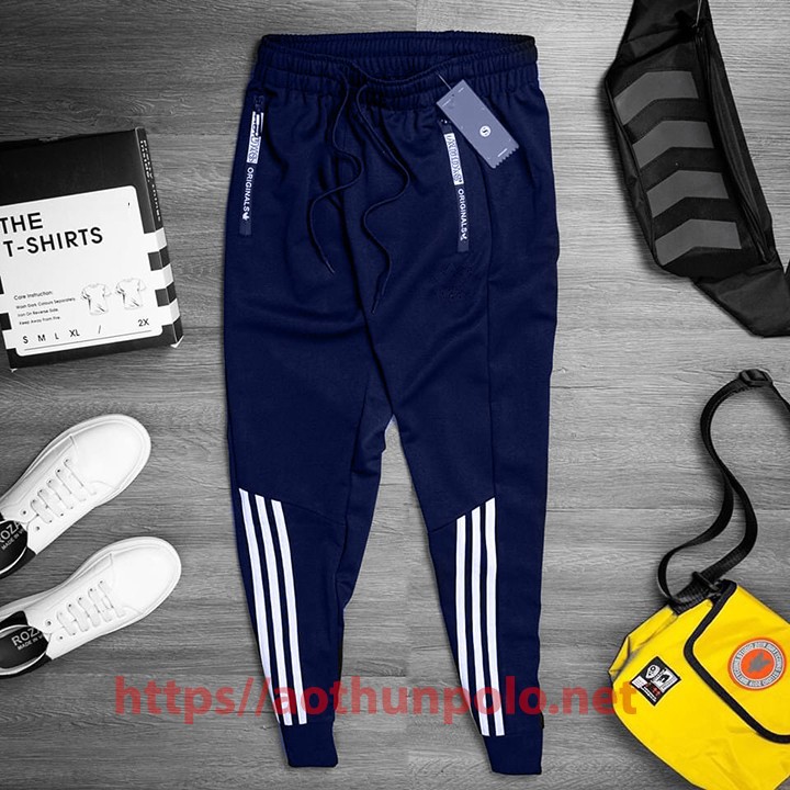 Quần jogger 3 sọc chất da cá dày mịn