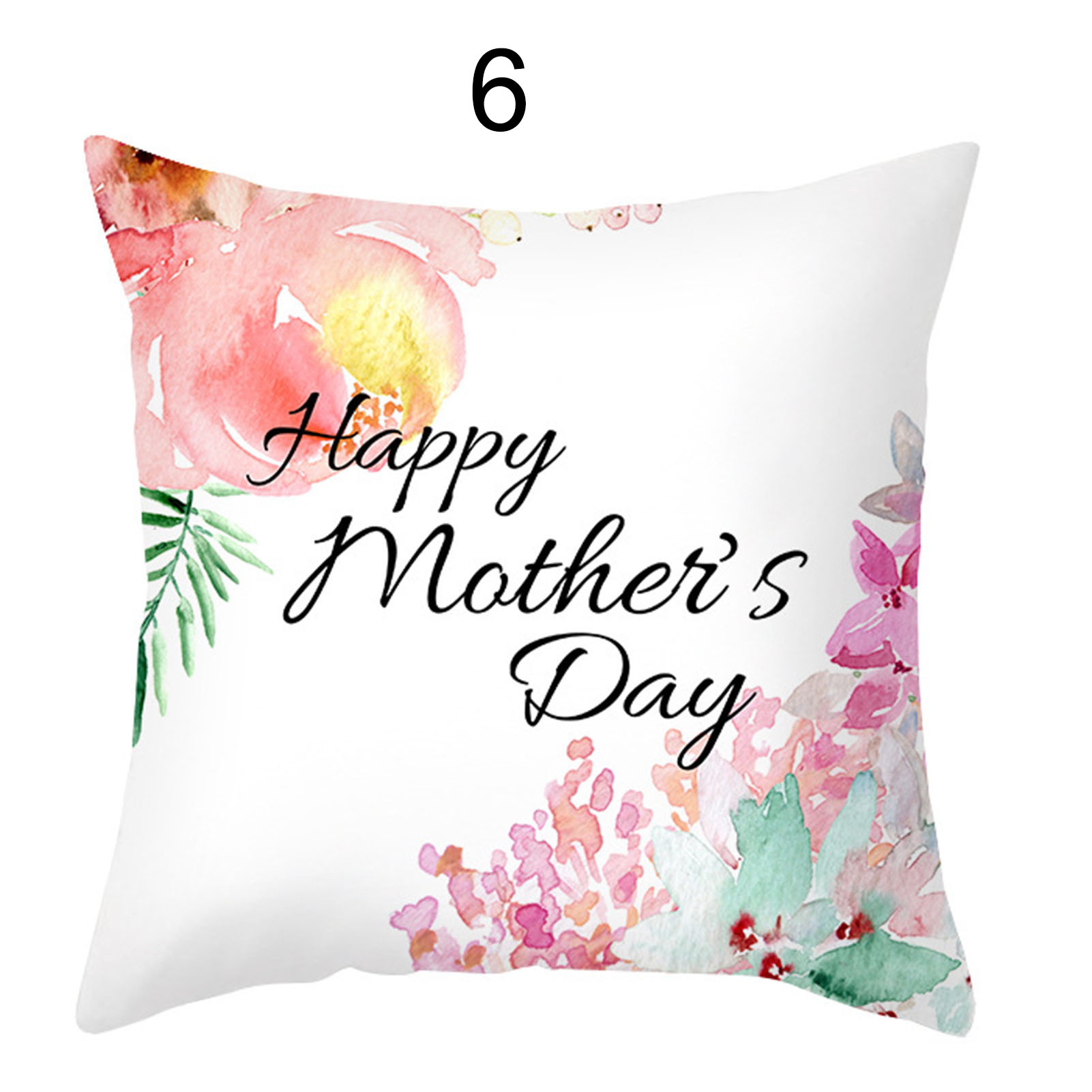 Skin Plush 45x45cm Throw Pillow Cover Floral Heart Print for Mother's ...