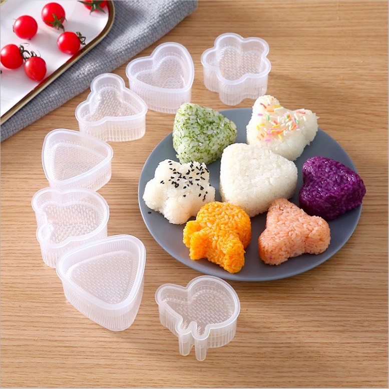 (Tặng muôi xới) Sét 7 KHUÔN ÉP CƠM NẮM Nhiều Hình Cho Bé