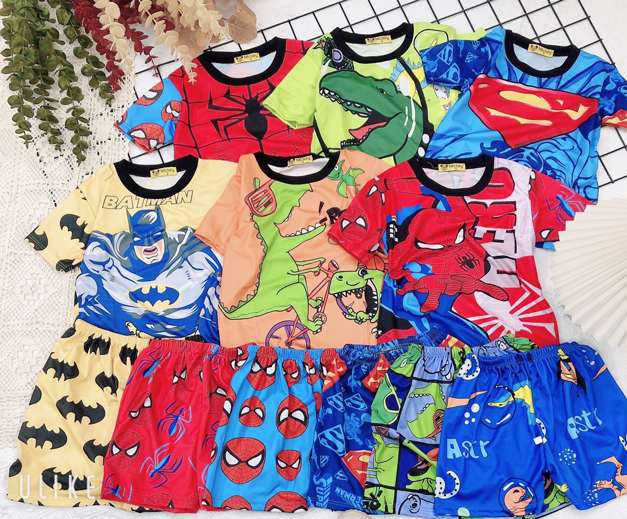 (Dọn kho thanh lý) Bộ cotton thun lạnh in 3D cho bé từ 8-20kg