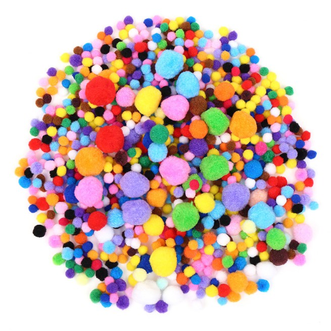 Quả cầu bông tròn pompom túi lớn
