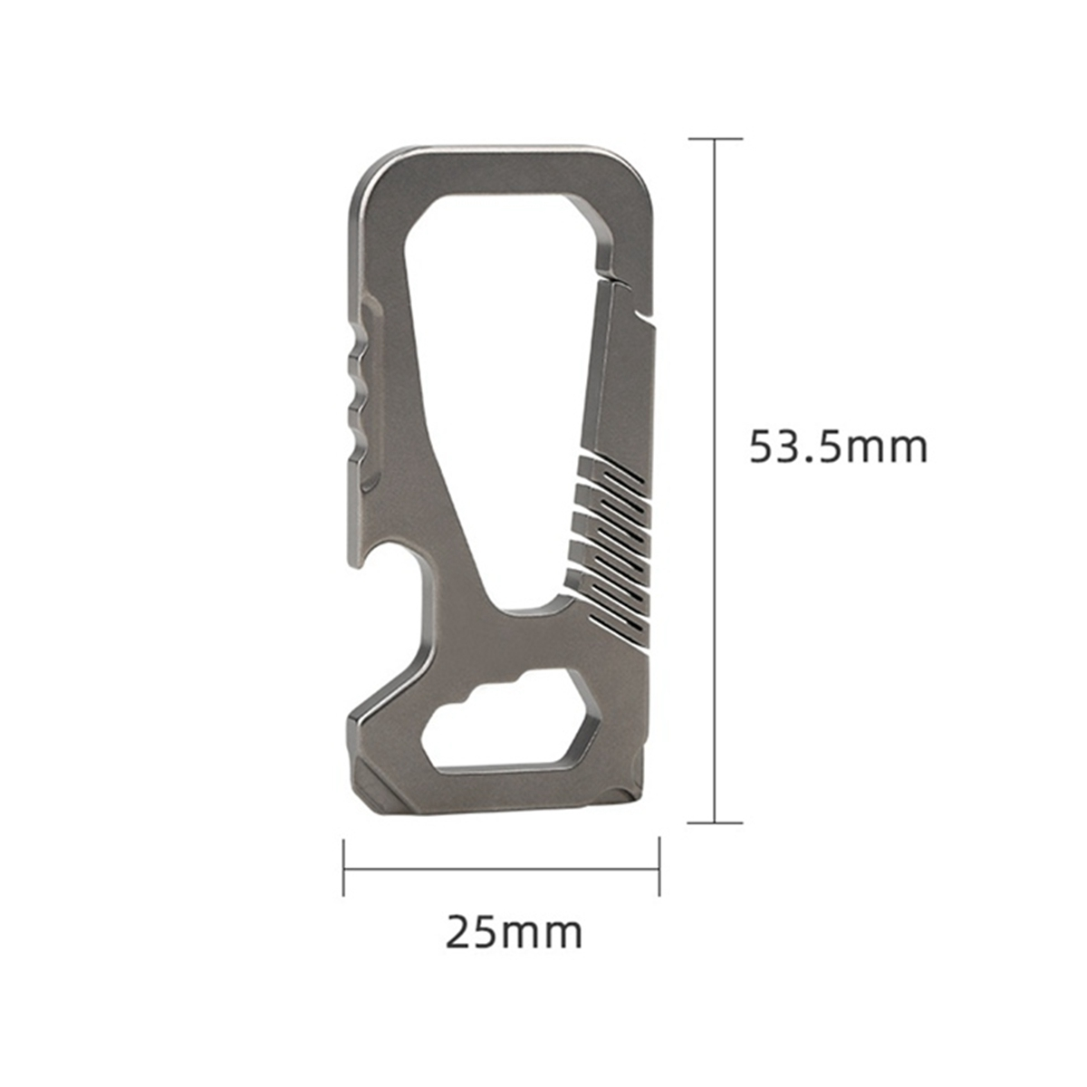 Multifunctional Mini Titanium Buckle Key Ring Car Buckle Outdoor Buckle Tool Simple Key Storage Bottle Opener Silver