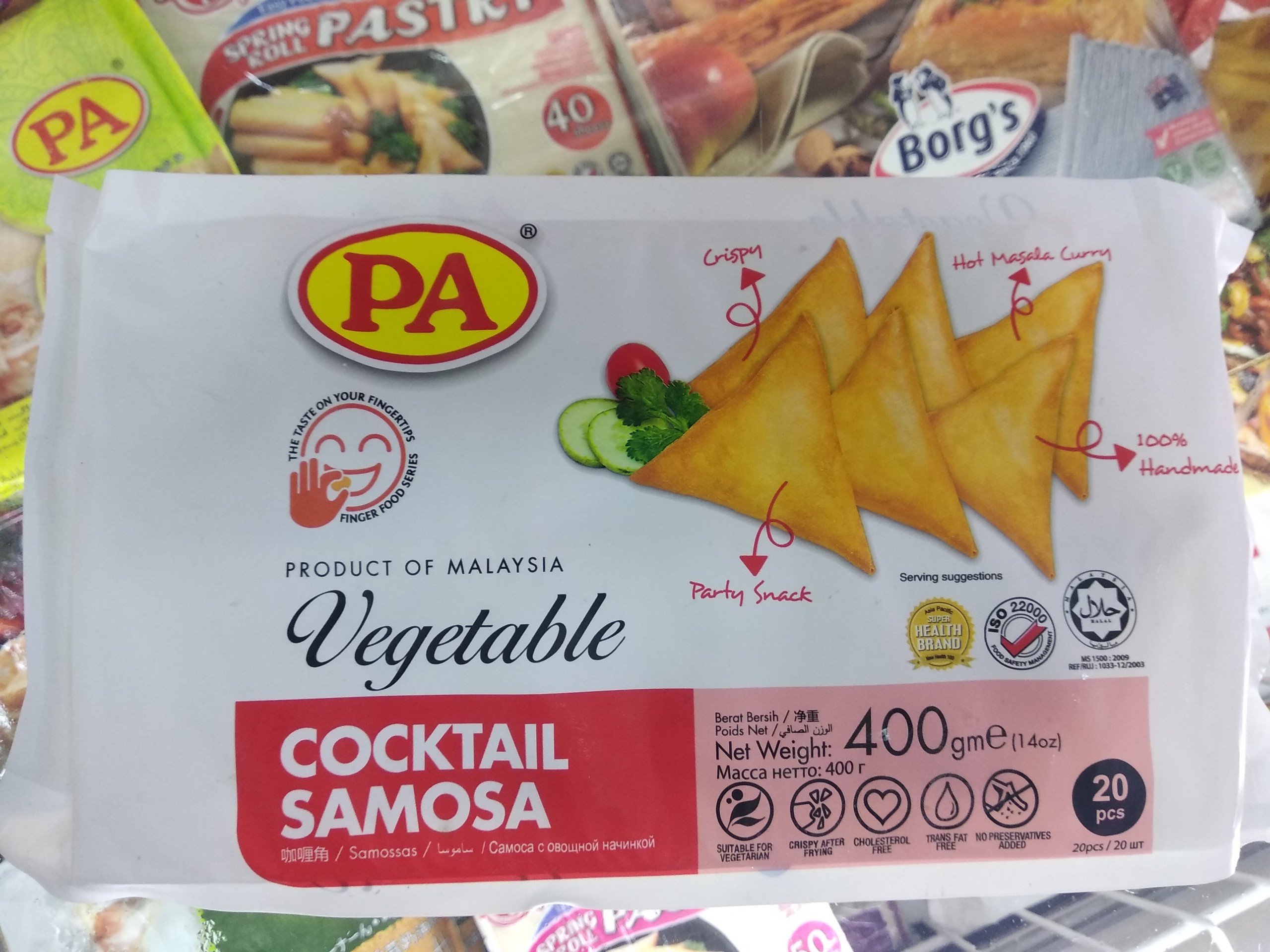 Bánh Masala nhân Curry tiệc Cocktail Samosa hiệu PA gói 400g
