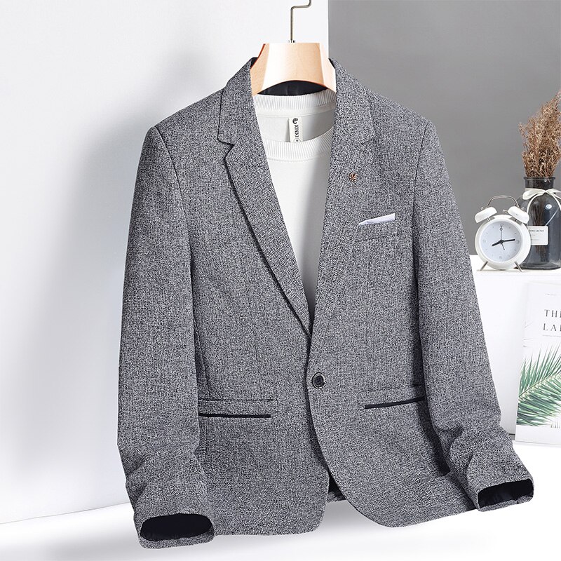 Aa18-korea fashion blazers 2023 new men's red long sleeves spring autumn cardigan suit oversize 4xl