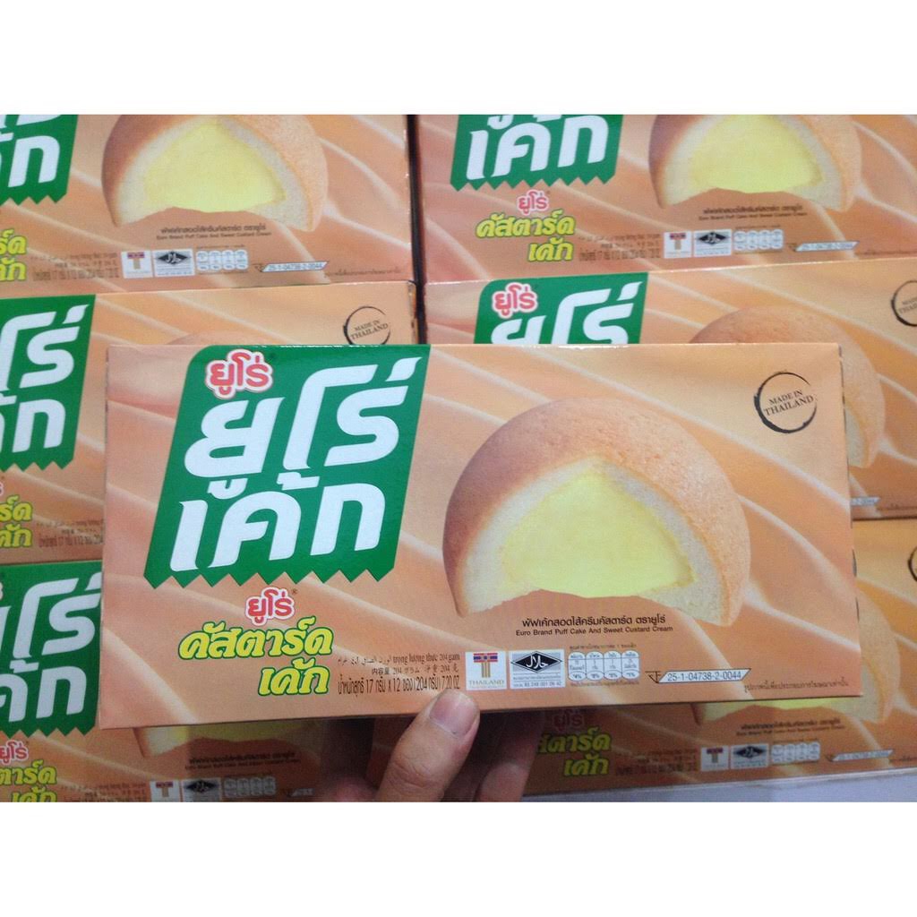 Combo 2 hộp bánh trứng thái lan euro cake 204g