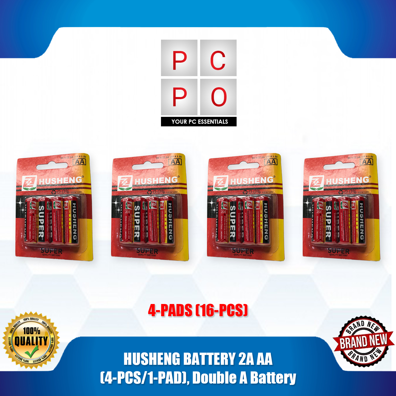 HUSHENG BATTERY 2A AA (4PCS/1PAD), Double A Battery Lazada PH