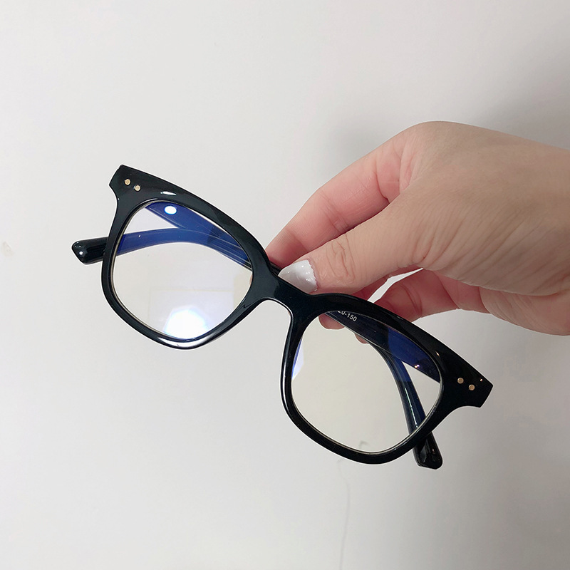 Kính giả cận thời trang chữ V gọng vuông mắt kính không độ bảo vệ mắt chống tia UV phong cách Ulzzang đẹp giá rẻ 050