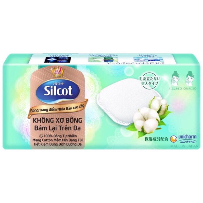 Bông tẩy trang Silcot Unicharm Nhật Bản 66 miếng