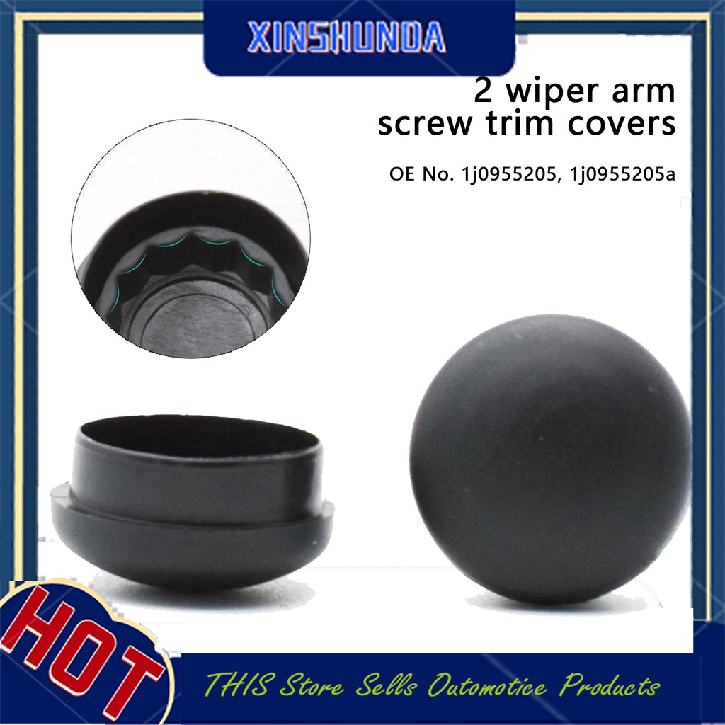XSD 2Pcs Kính chắn gió phía trước xe cánh tay gạt nước nút bịt đai ốc Bolt Bìa