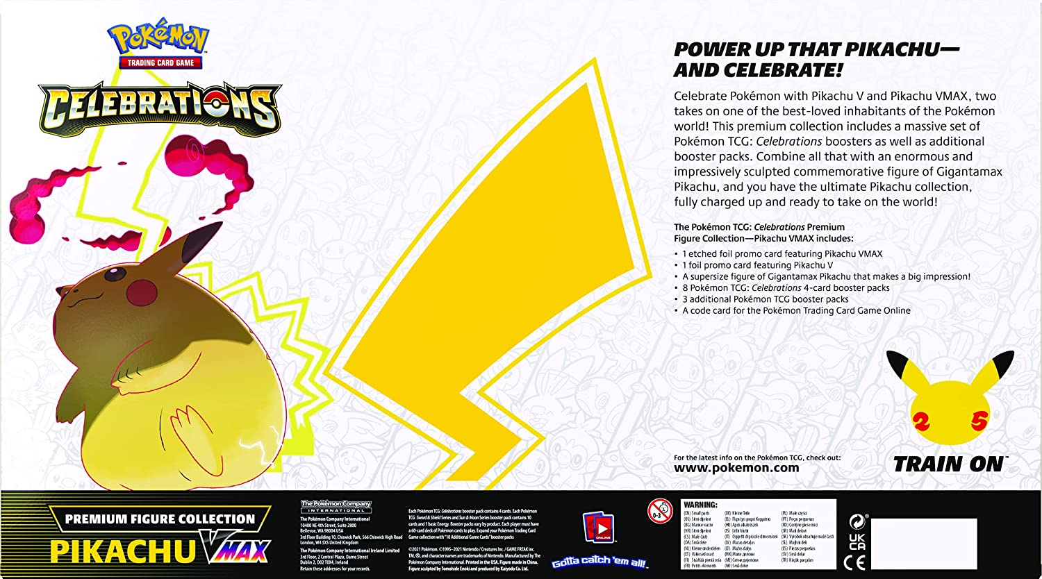 pokemon celebrations 25th anniversary premium figure collection pikachu vmax