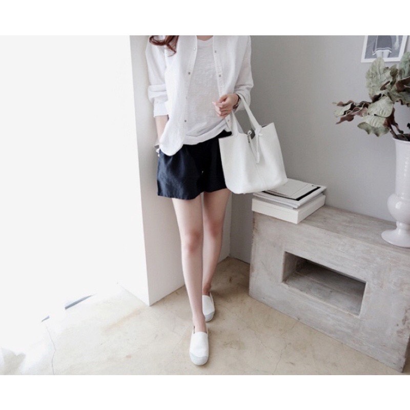 Quần Short Nữ Cạp Cao phối lưng thun cao cấp dễ mặc